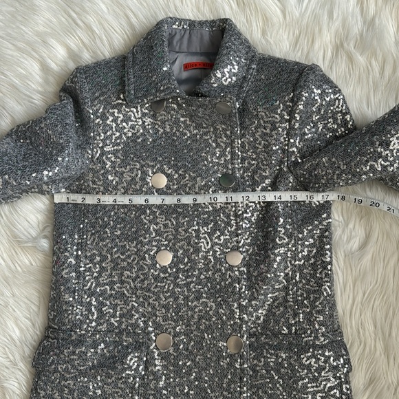 Alice + Olivia “Teagler” Silver Sequin Coat Size S - Picture 12 of 15
